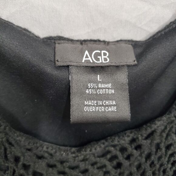 AGB Black Crochet Sleeveless Tank Top/Blouse Women’s Size L - Picture 4 of 6